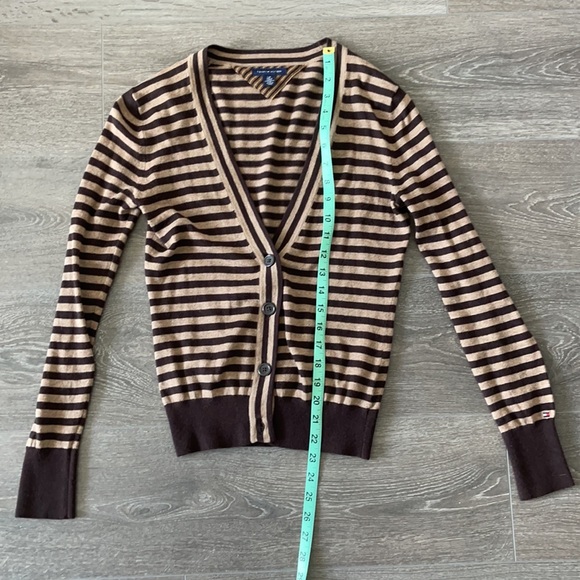 Tommy Hilfiger Brown Striped Cardigan - Picture 3 of 3
